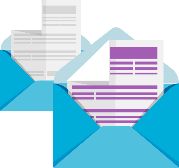 Invoices in envelopes